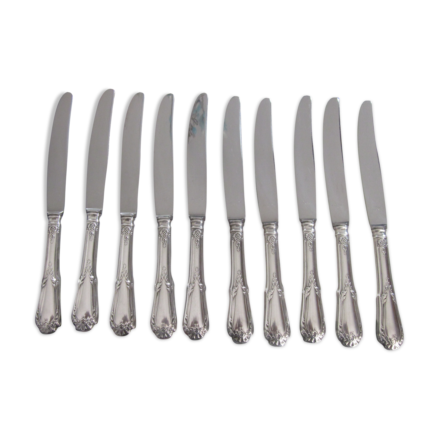 10 silver metal knives sfam