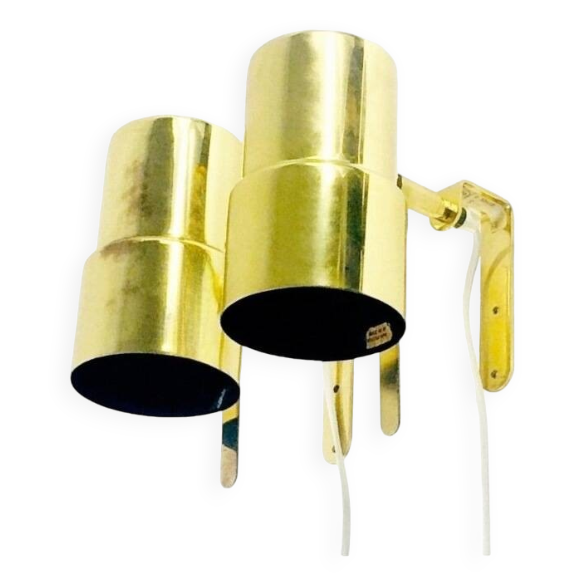 Pair of Scandinavian Polished Brass Wall Lights Model V-324 by Hans-Agne Jakobsson, Sweden, 1960s