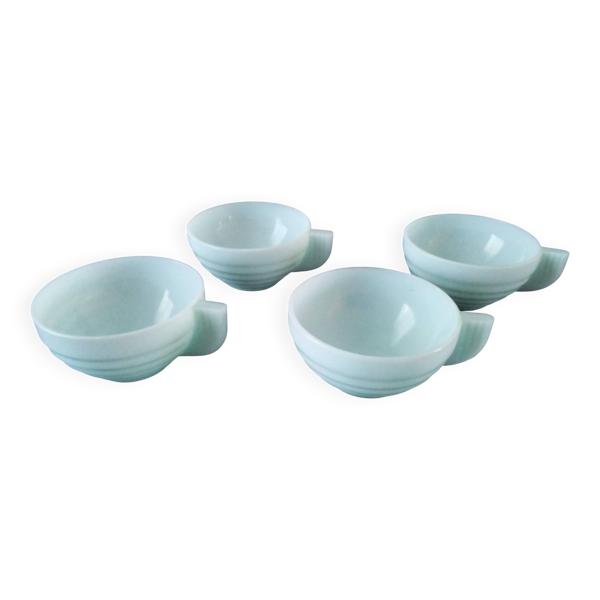 4 Tasses à café en Opaline Art Déco
