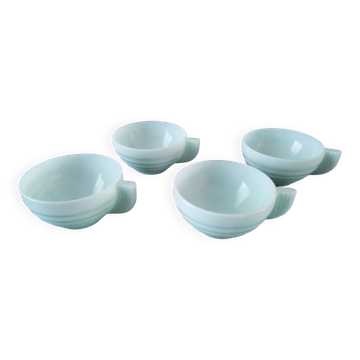 4 Art Deco Opaline coffee cups