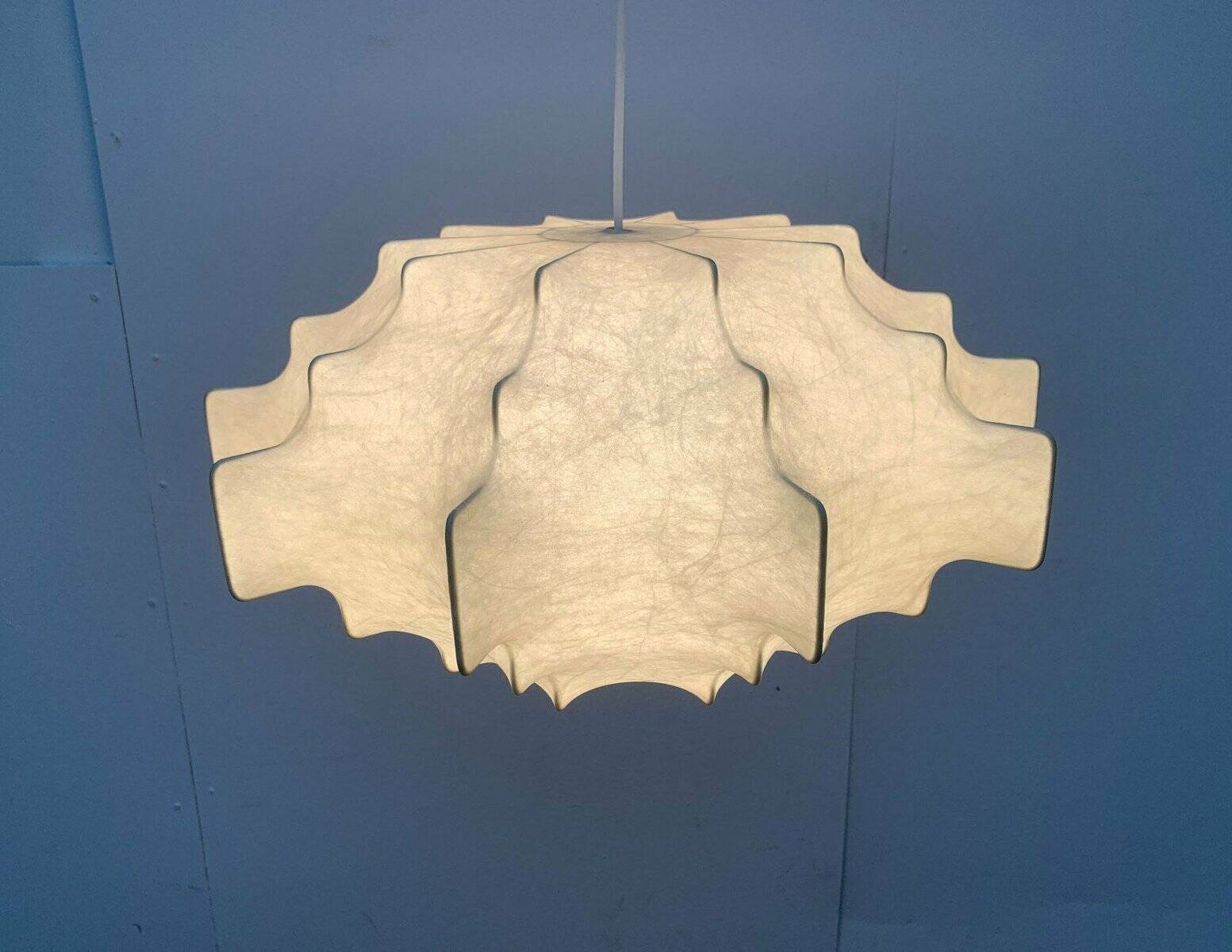 German suspended lamp Cocoon modern mid-century by Friedel Wauer for Goldkant Leuchten, 1960s