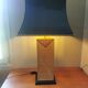 Vintage straw marquetry lamp