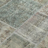 Handmade Oriental Contemporary 170 cm x 240 cm Grey Patchwork Rug