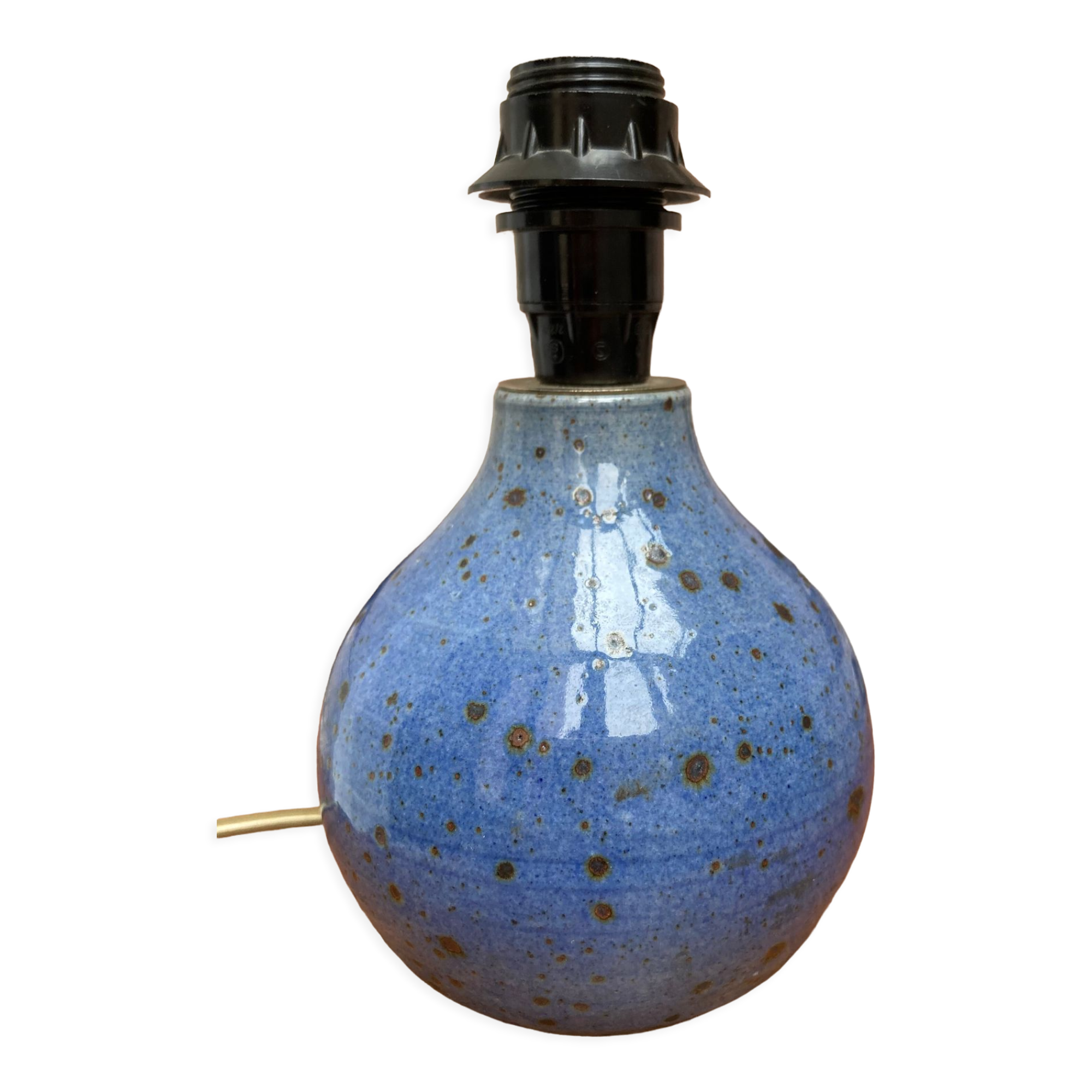 Lamp base in blue stoneware
