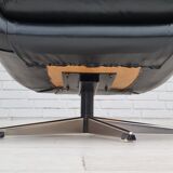 Fauteuil en cuir pivotant danois vintage