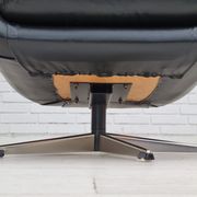Fauteuil en cuir pivotant danois vintage