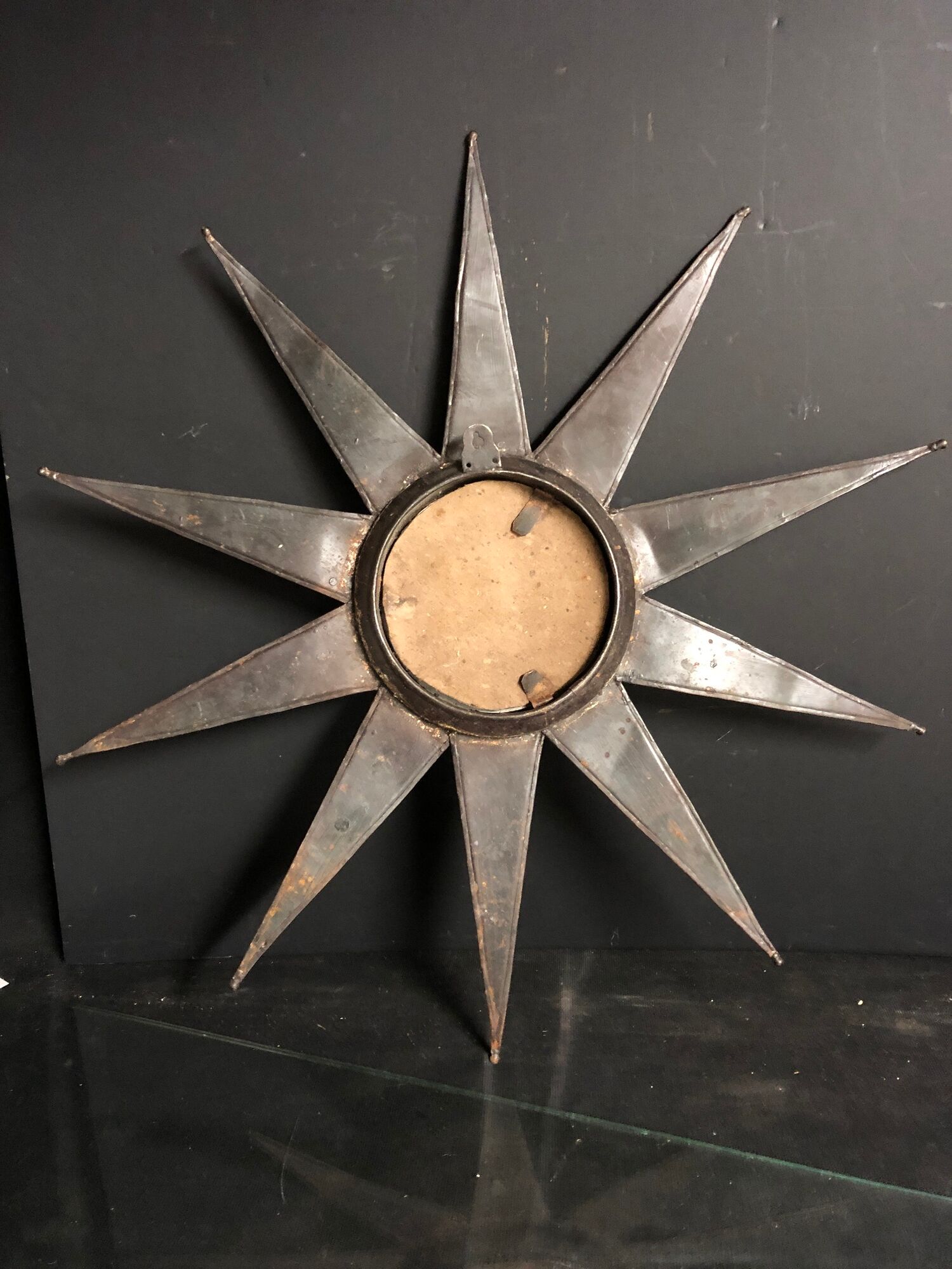 Miroir soleil of bulging witch 61 cm metal 20th sorcerer convex ice