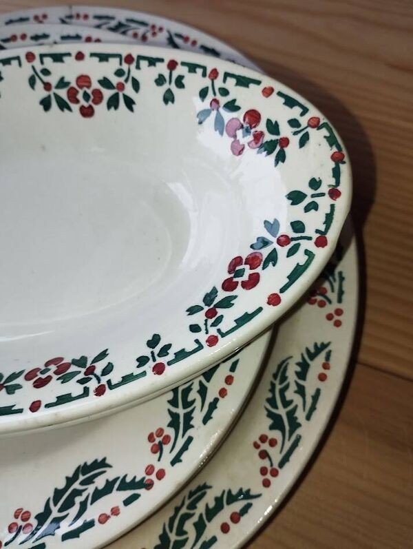 Set vaisselle houx terre de fer hamage moulin des loups
