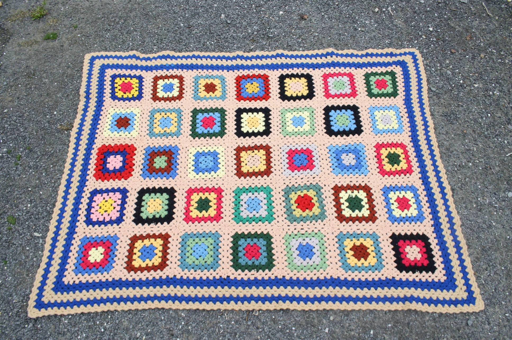 Plaid, couverture vintage au crochet