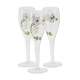 Lot de 3 flûtes en verre avec fleurs