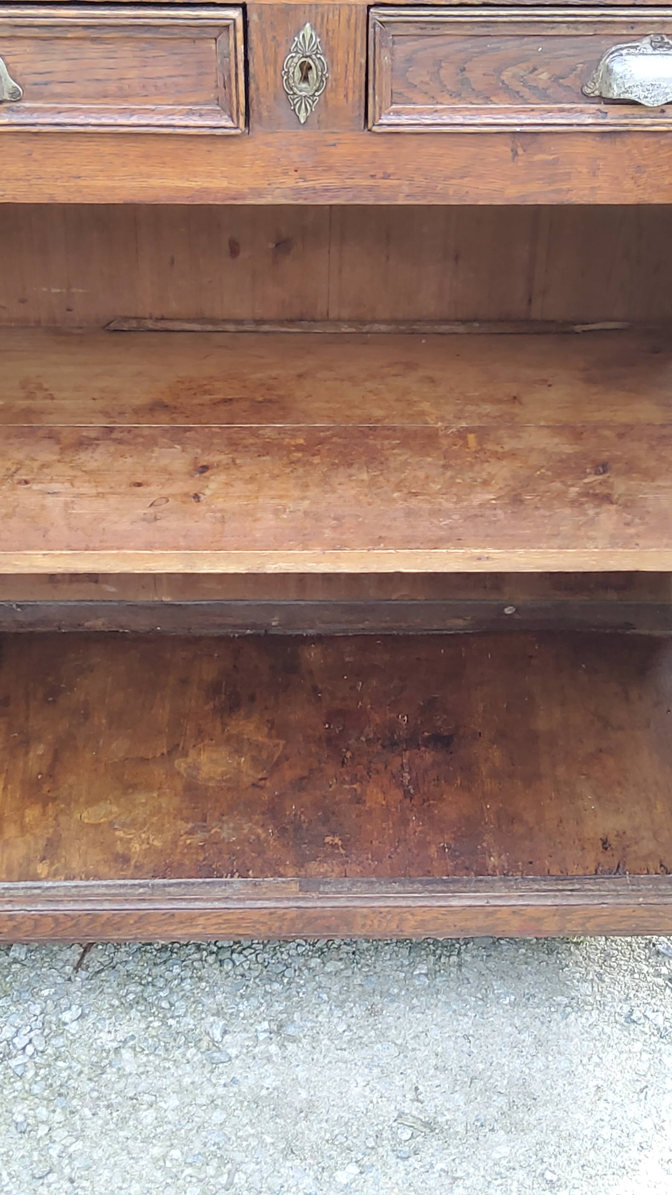 Parisian sideboard in solid oak and solid poplar early 20th century