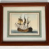 Pair of framed marine engravings