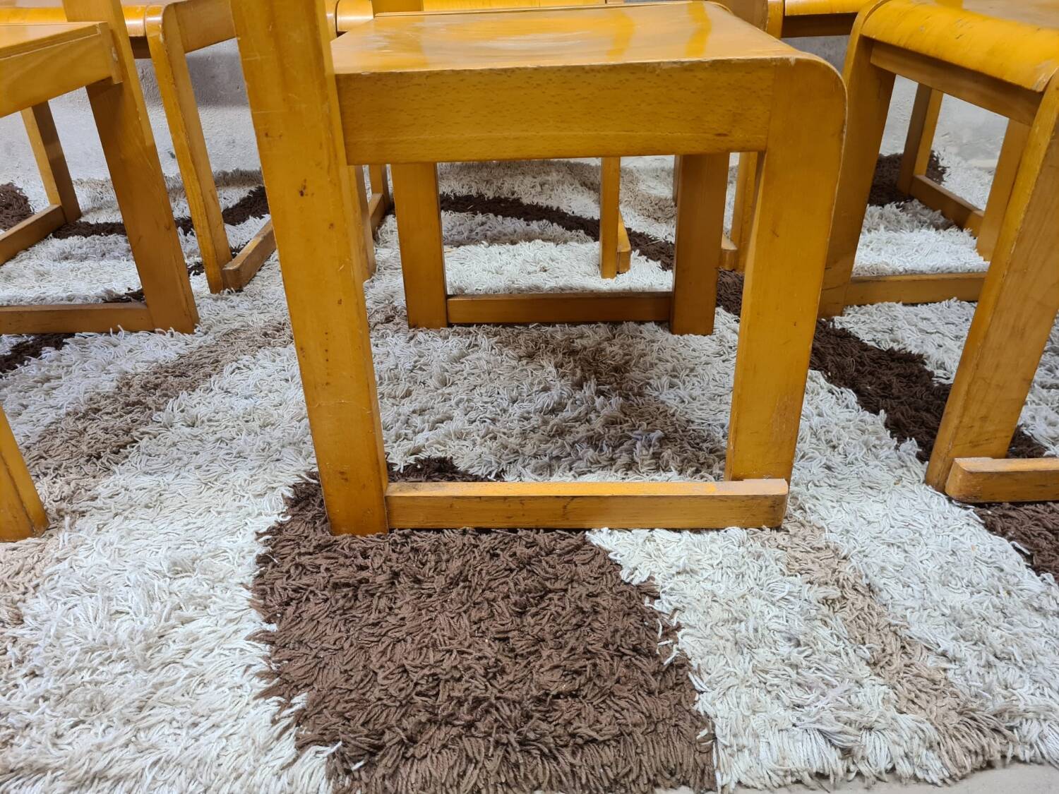 Set of 6 vintage sleigh chairs