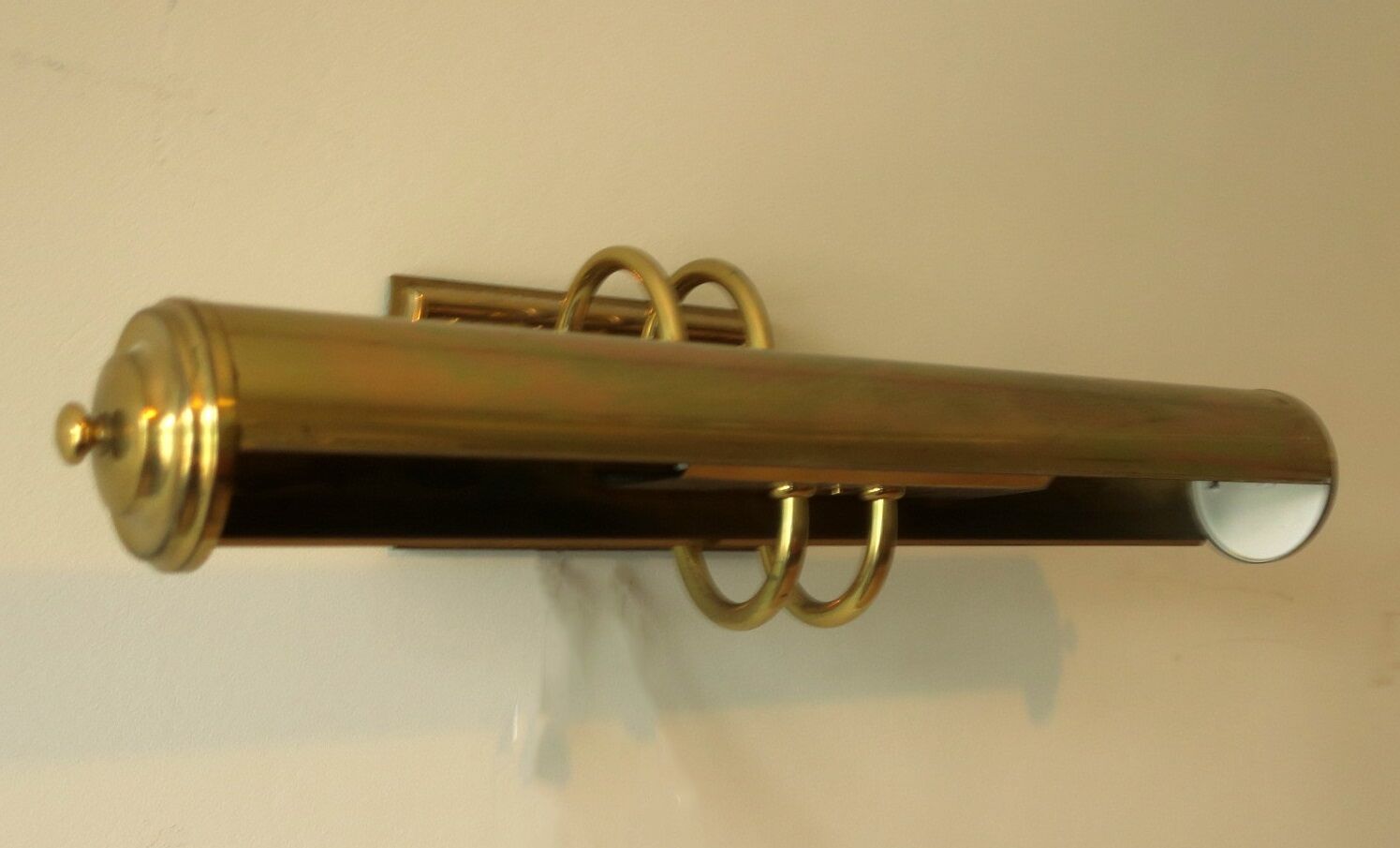 Pair of brass adjustable wall reading lights 1960s