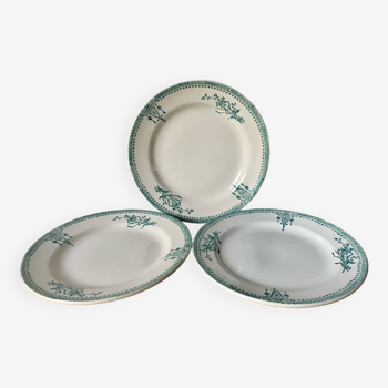 Three Saint-Amand iron earth dessert plates late 19th century