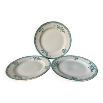 Three Saint-Amand iron earth dessert plates late 19th century