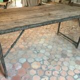 Iron and old wood table