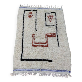 Tapis berbère décoré tissé en laine fait main taille 250cm×150cm