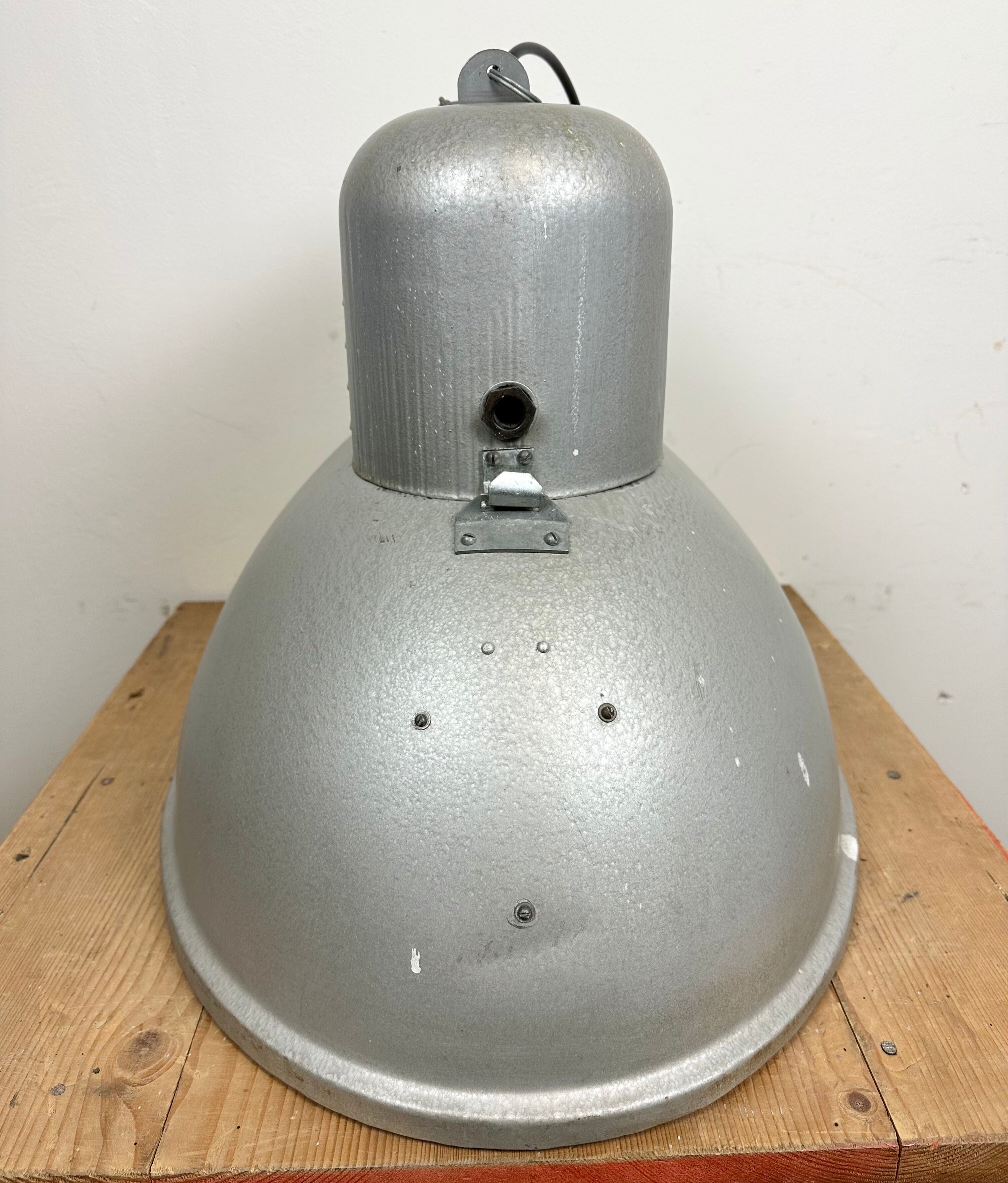 Large Oval Industrial Polish Factory Pendant Lamp from Predom Mesko, 1960s