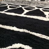 Berber carpet Oudéa pure black and white wool - 290 cm x 210 cm