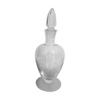 Glass carafe, 40-50s faceted cap