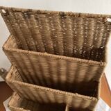 Vintage rattan mail holder