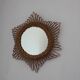 Old rattan star witch mirror vintage design 50s 60s