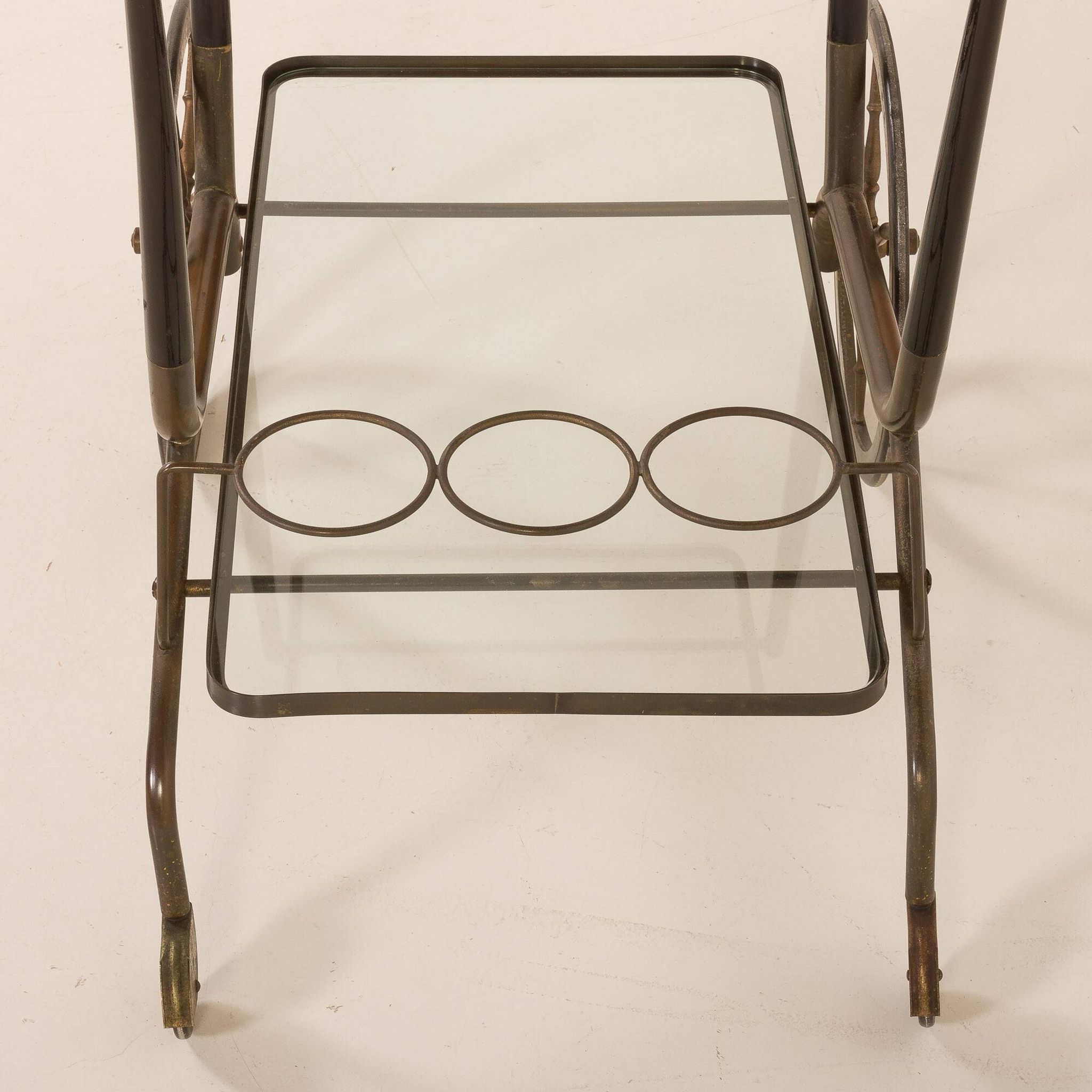 Italian mid century bar cart, serving trolley attr. to Cesare Lacca, 1950s