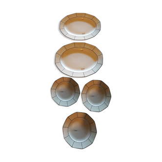 Lot de 5 plats de service art déco Villeroy & Boch