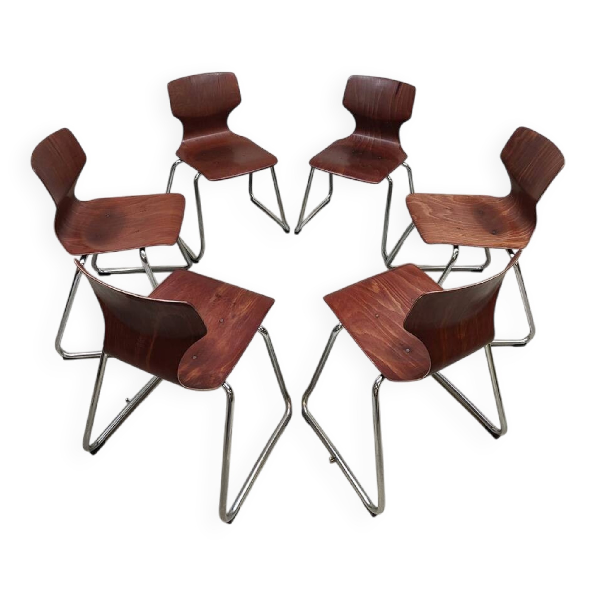 Vintage design Pagholz stacking chairs Flötotto