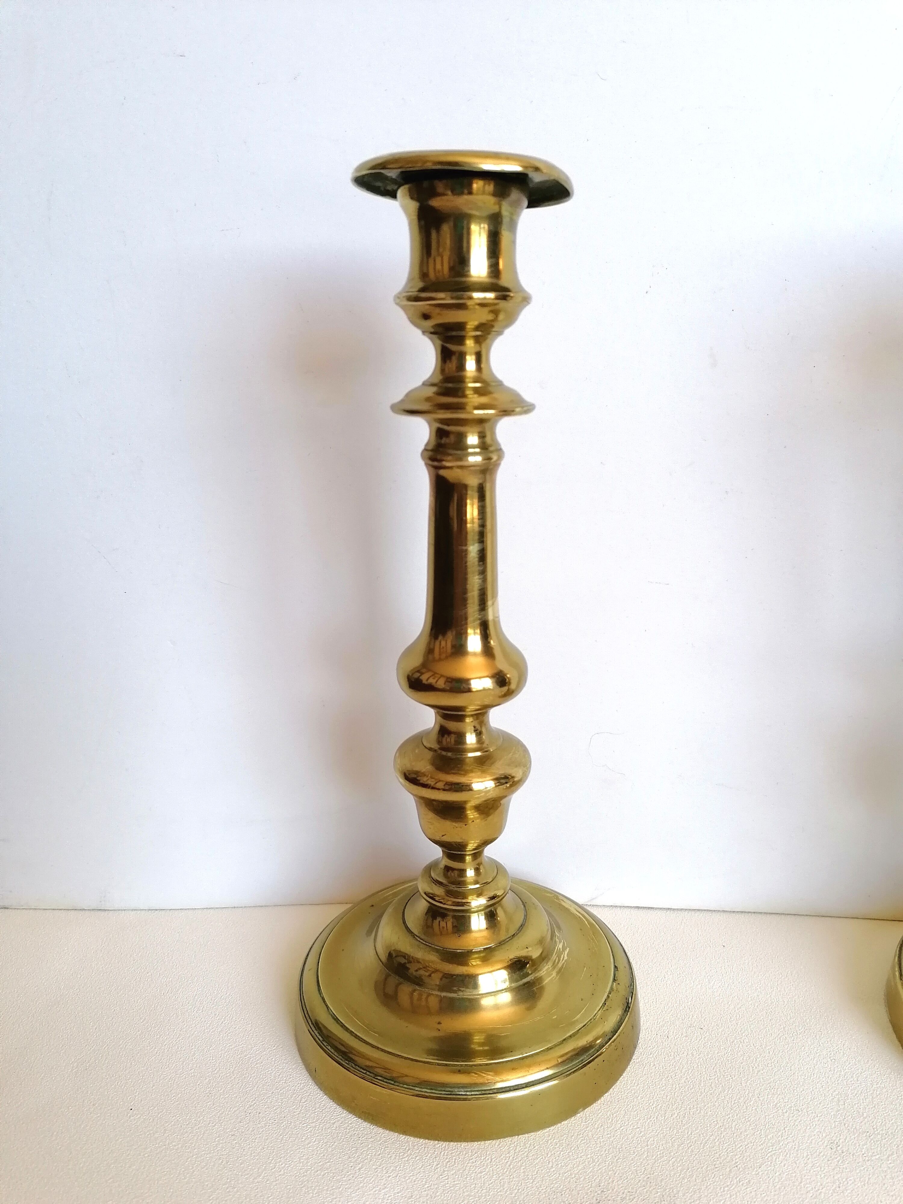 Pair of brass candlesticks