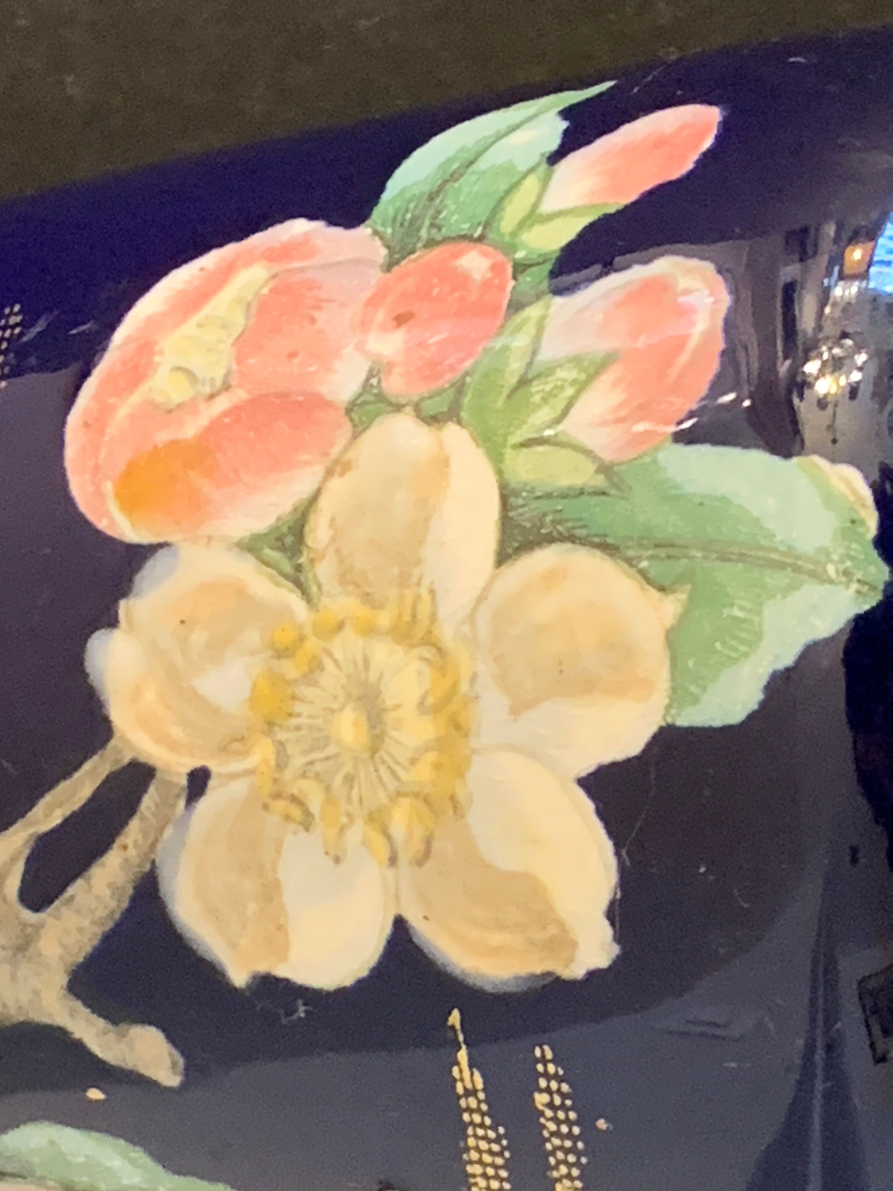 Art nouveau ceramic new cobalt vase by Villeroy and Boch