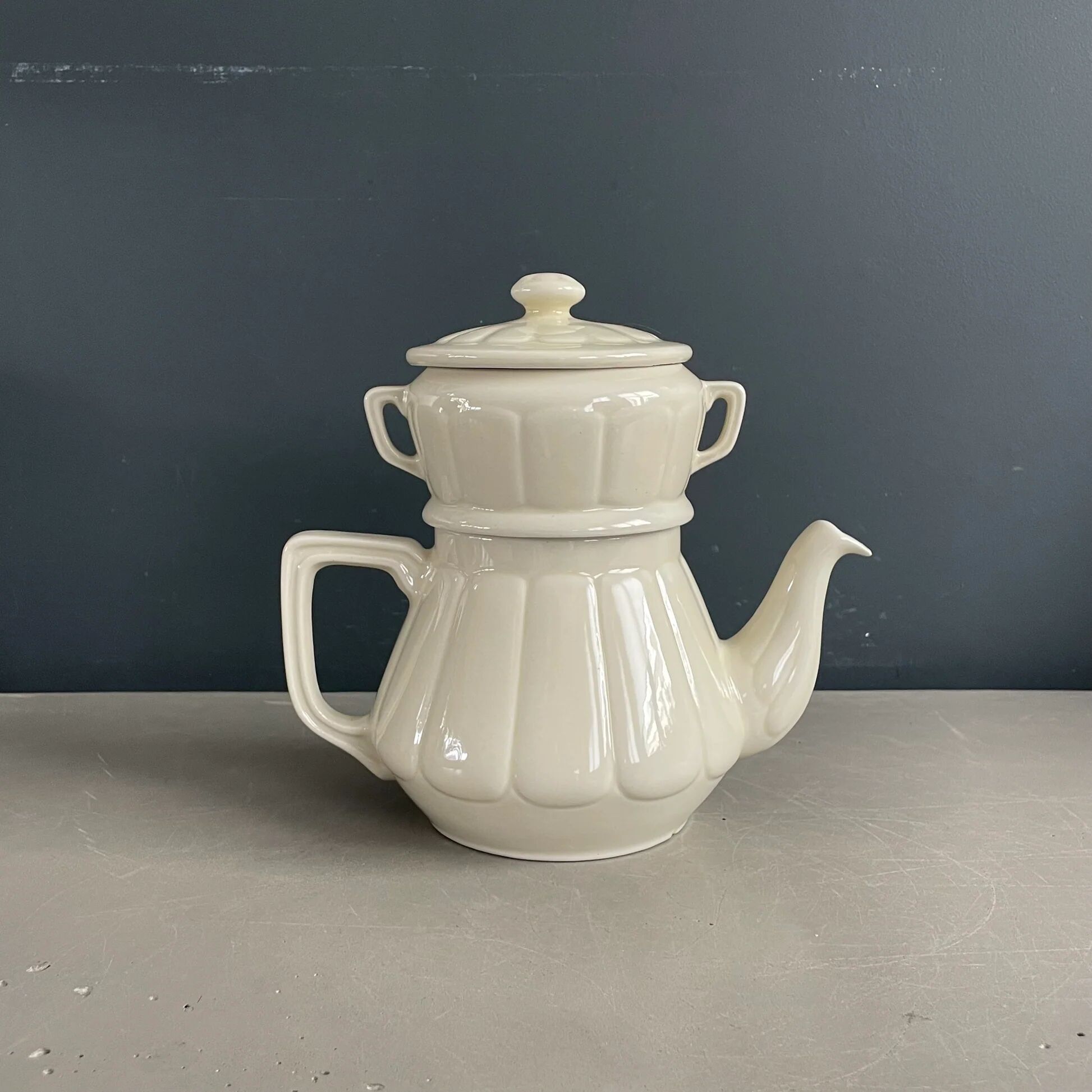Old coffee pot with ceramic filter