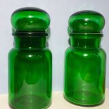 Duo of green jars 70 's
