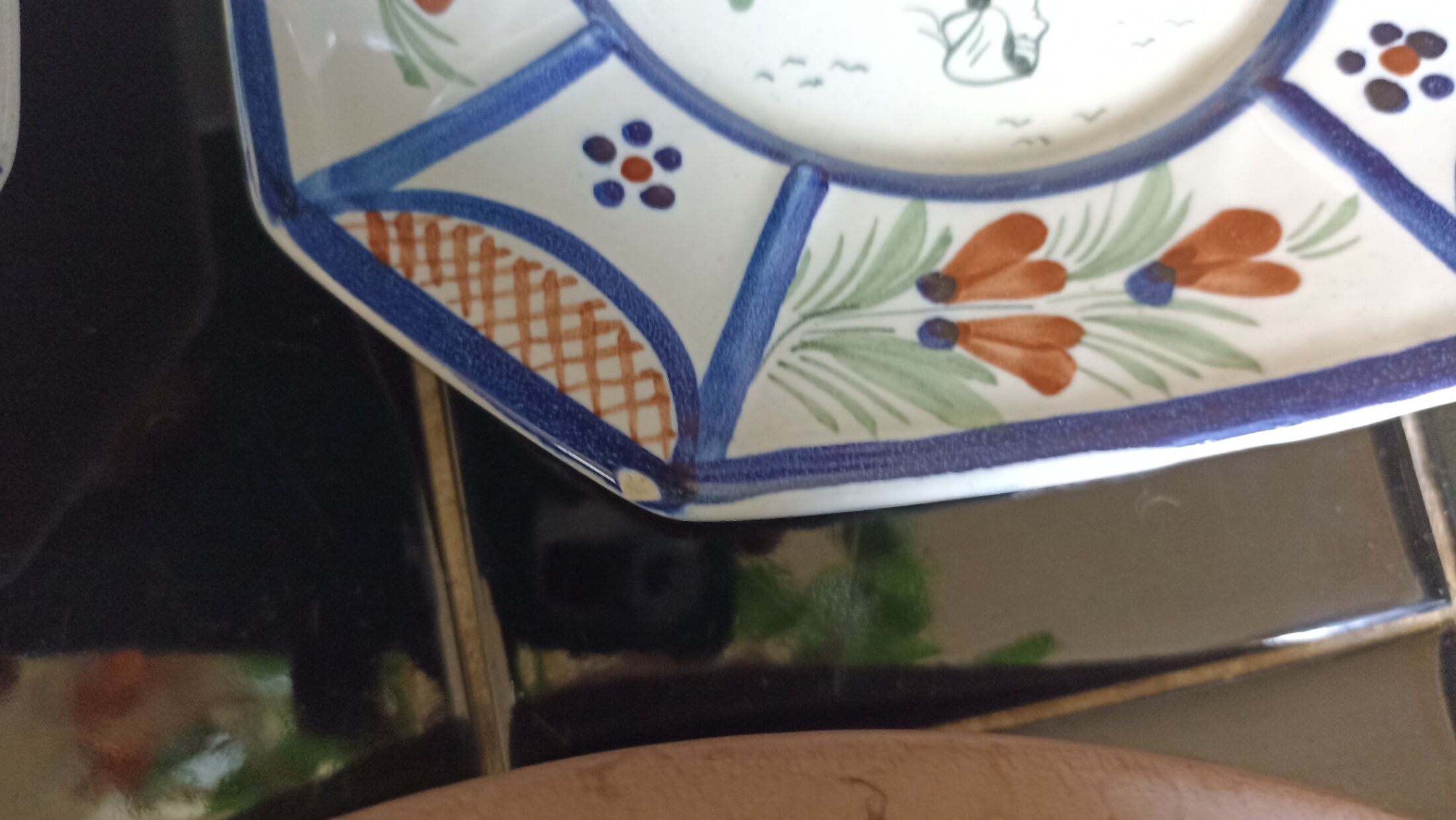 Old dessert service HB Quimper from the 20s