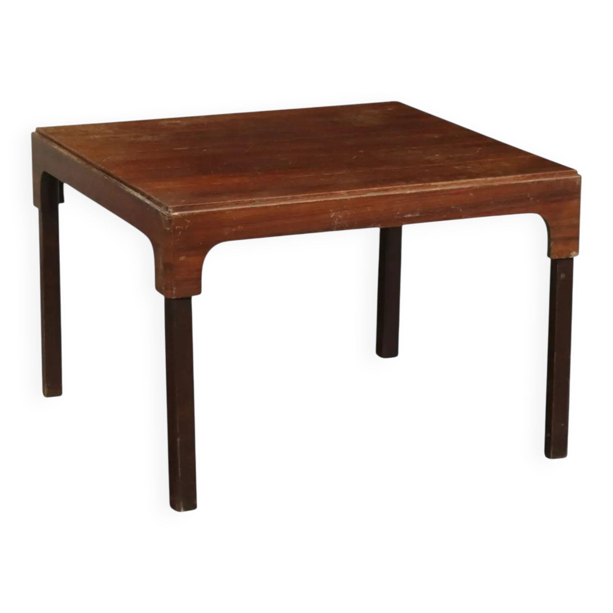 Vintage coffee table in veneered exotic wood, Italian design, 1960s.