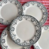 5 assiettes plates - Salins terre de fer