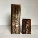 Pair of worked ceramic vases