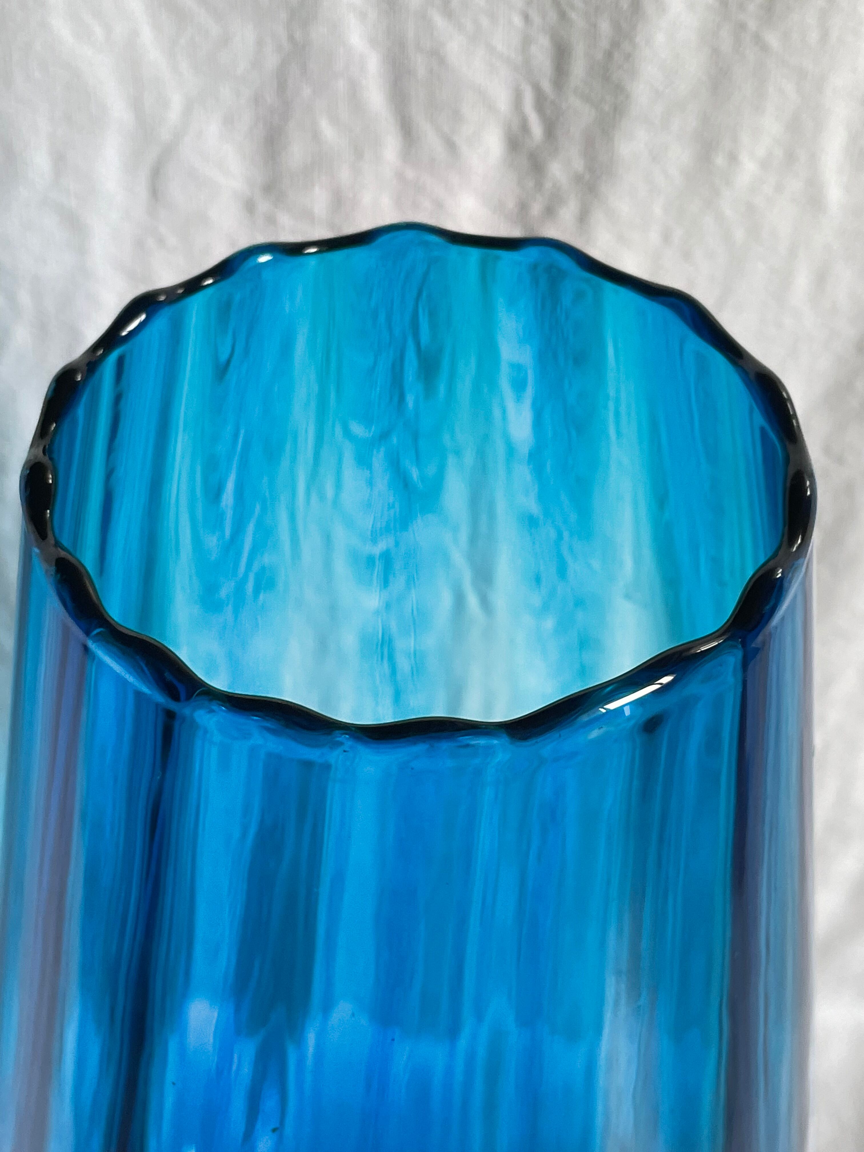 Vase Murano bleu vintage