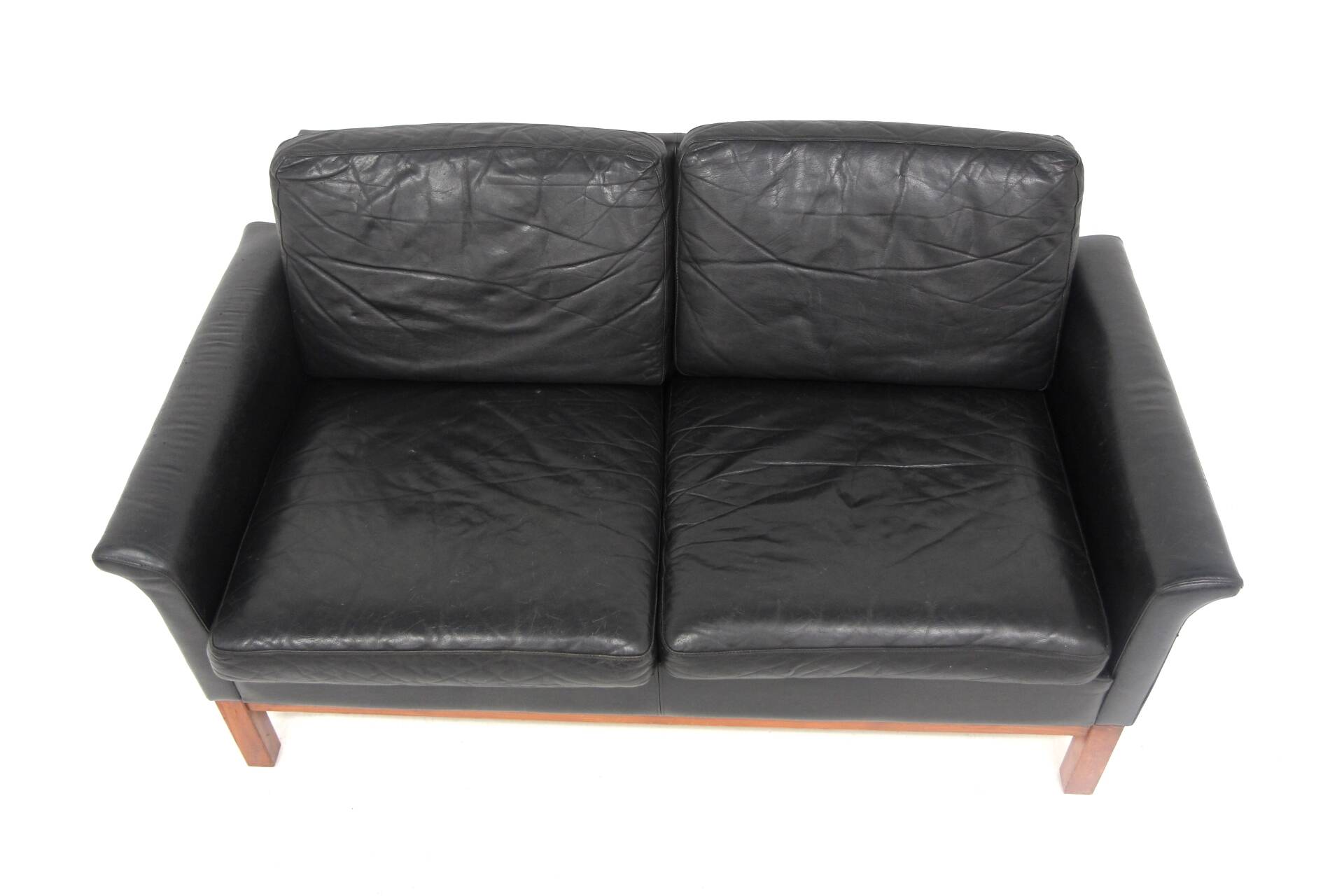 Scandinavian 2-seater leather sofa, Sweden, 1950