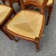 4 country-style medallion chairs in solid cherry with rush seats from the 1990s.