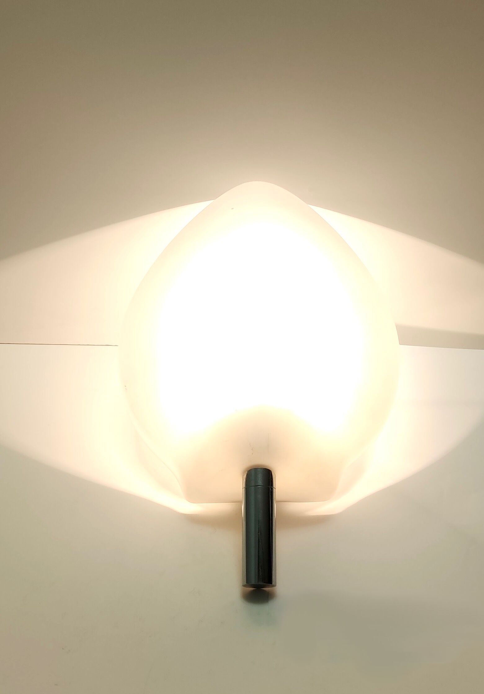 Postmodern opaline glass sconce no. 2299 by fontana arte, italy