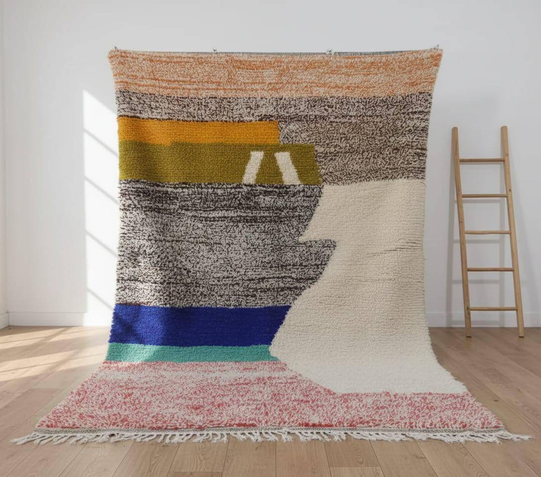 Superb Moroccan wool rug, handmade, dimensions 250x150 cm.