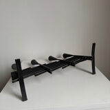 Vintage brutalist candelabrum in black metal