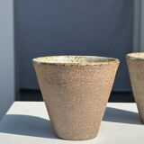 Set of 2 cups / mug Indonesian ceramic (matte brown)