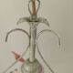 Lustre fer forgé et tulipe verre rose dépoli