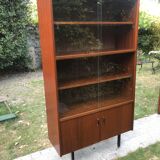 Vintage metal feet modernist showcase bookcase 1960