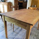 Farm table set 4/6 people and three bistro chairs