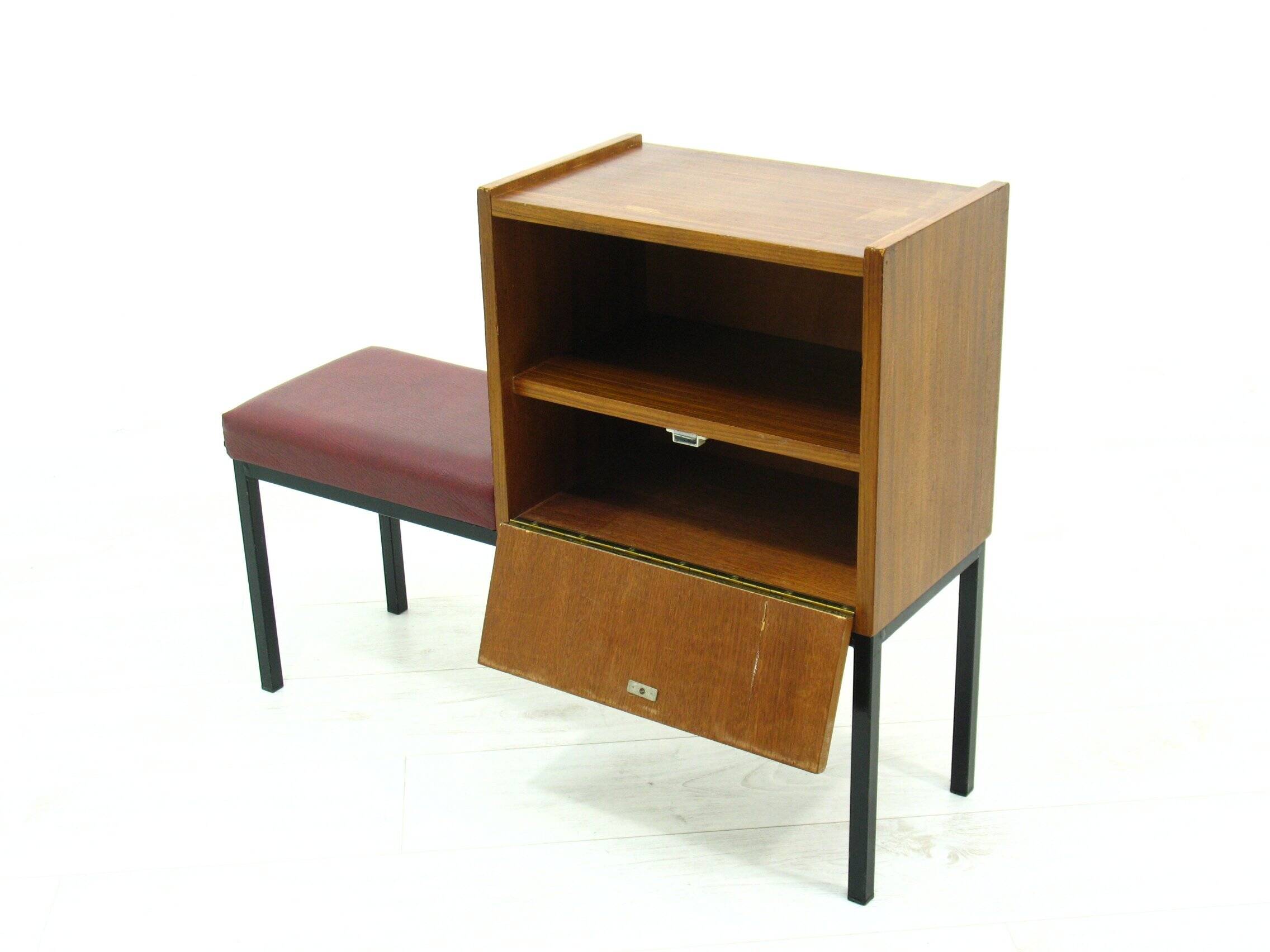 Telephone Bench in Wood and Metal, 1970s