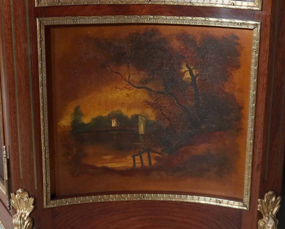 Mahogany Showcase, Transition Louis XV Louis XVI style – 1900